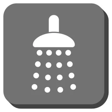 Shower Rounded Square Glyph Icon Stock Illustration