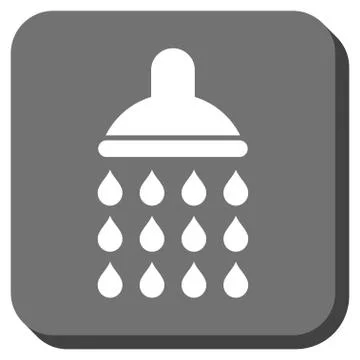 Shower Rounded Square Glyph Icon Illustrazione stock