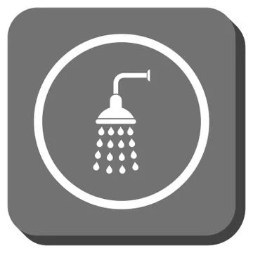 Shower Rounded Square Glyph Icon 스톡 일러스트