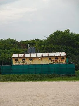 Shower setup at the beach Foto stock