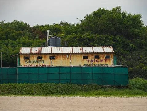 Shower setup at the beach Foto stock