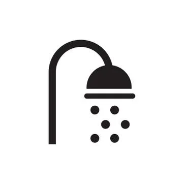 Shower. Single flat icon Stock Illustration