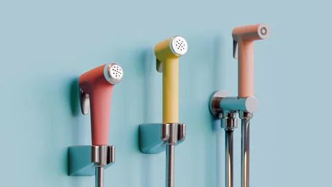 Shower spray 3d render illustraition background Stock Illustration