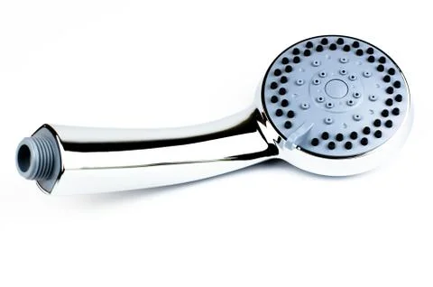 Shower spray on white background with selective focus Stock Photos