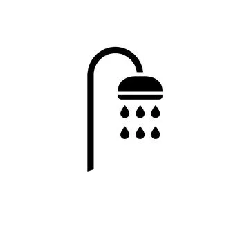 Shower Sprinkler Spray Solid Flat Vector Icon Isolated on White Background Illustrazione stock