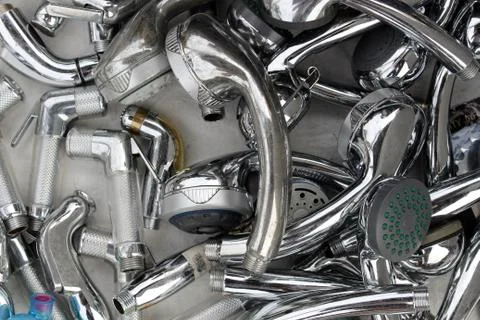 Shower stainless background Stock Photos