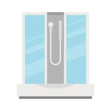 Shower stall icon in flat style Stock Illustration