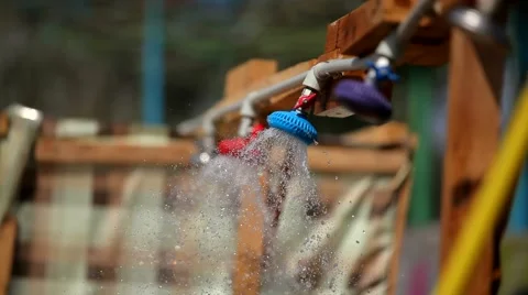 Shower Stall In The Open Air Stock-Footage 52555720