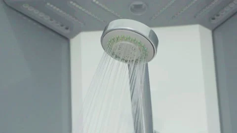 The shower stops working. The water stops flowing Stock Footage 166155780