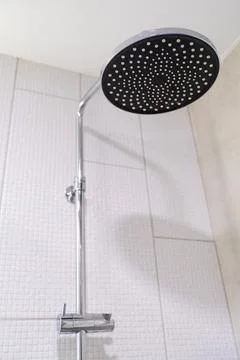 Shower system in the bathroom Stock Photos