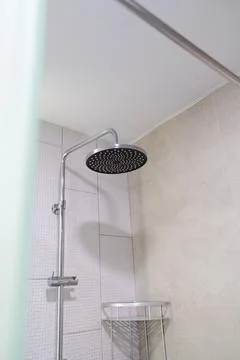 Shower system in the bathroom Stock Photos