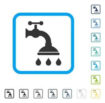 Shower Tap Framed Vector Icon Illustrazione stock