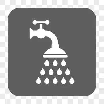 Shower Tap Rounded Square Button Stock Illustration