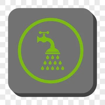 Shower Tap Rounded Square Button Illustrazione stock