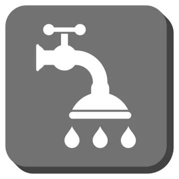 Shower Tap Rounded Square Vector Icon 库存插图