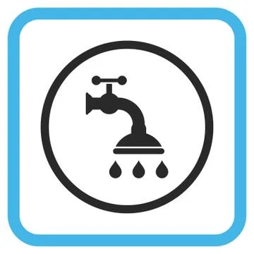 Shower Tap Vector Icon In a Frame Stock Illustration