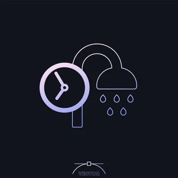 Shower time icon with a gradient Illustrazione stock