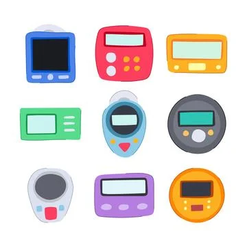 Shower timer set cartoon vector illustration Stock Illustration