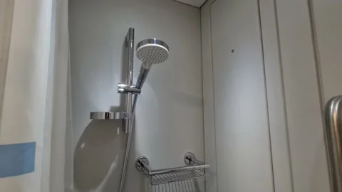 Shower on the train. Shower in the train carriage. Stock Footage 153222458
