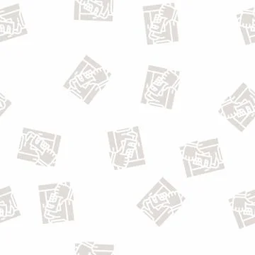 Shower tray repairs glyph vector seamless pattern Stock Illustration