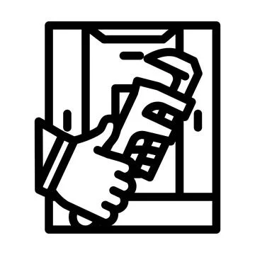 Shower tray repairs line icon vector illustration Stock Illustration