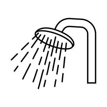 Shower vector head icon in hand drawn doodle style. Water shower symbol bathr Illustrazione stock