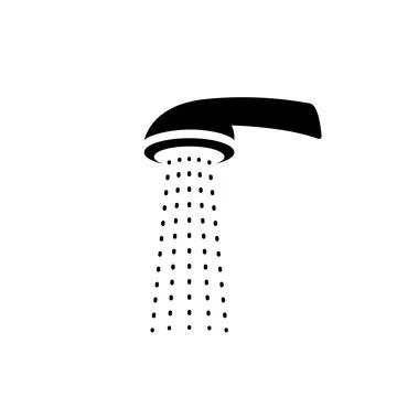 Shower vector head icon. Water shower symbol bathroom sign pictogram Stock Illustration