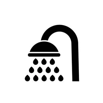 Shower vector icon, filled flat shower symbol. Stock Illustration