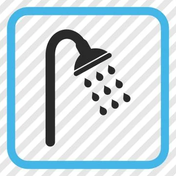 Shower Vector Icon In a Frame 스톡 일러스트