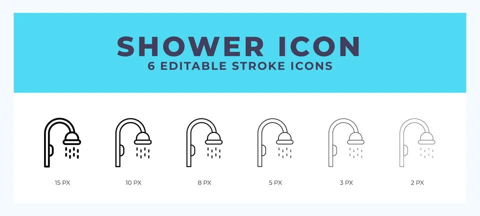 Shower vector icon for web and app. Editable stroke vector illustration Stock Illustration