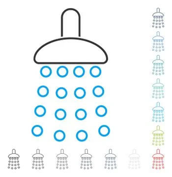 Shower Vector Stroke Icon Illustrazione stock