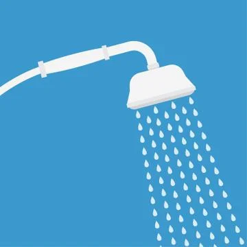 Shower with water drops. Stock Illustration
