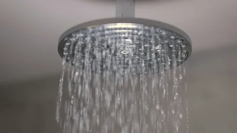 Shower water flowing Stock Footage 117348077