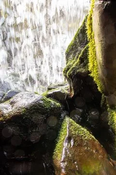 The shower of a waterfall Stock Photos