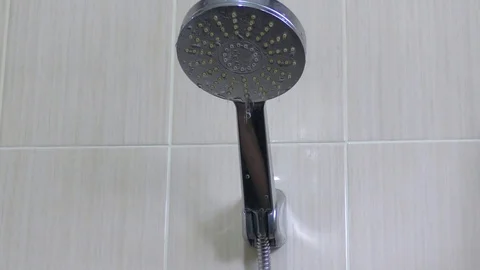 Shower while running water Stock Footage 82636090