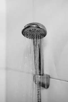 Shower on white background Foto stock