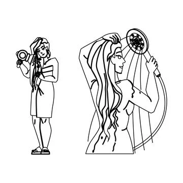 Shower woman vector Illustration
