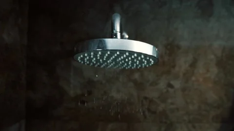 Showerhead with the flow of water closeup 動画素材 138470944