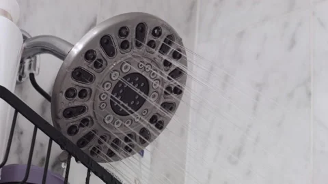 Showerhead Turns On and Off Video stock 130681196