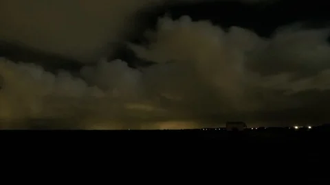 Showers and storms moving over the dutch countryside at night Stock Footage 115525739