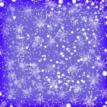 Showflakes Pattern on Blue Sky Background Illustrazione stock