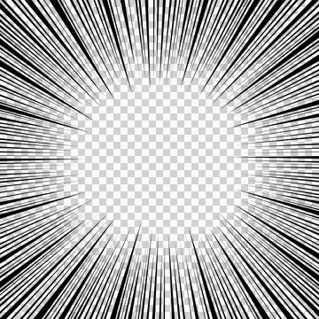 Showing abstract radial burst in vector style, radiating sunburst lines over Ilustração Stock