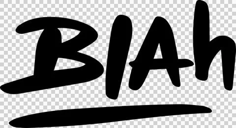 Showing bold brushstroke script spelling Blah with thick underline on 스톡 일러스트