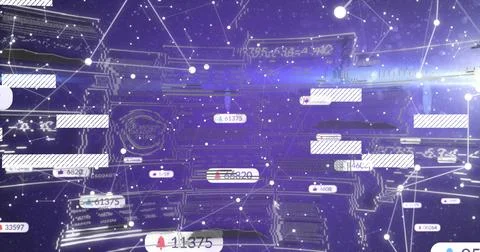 Showing central data cluster floating in simulated 3D cyberspace, with white 스톡 일러스트