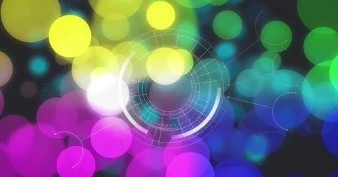 Showing central HUD reticle hovering over dark abstract background, with Stock Illustration