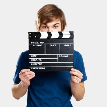 Showing a clapboard Stock Photos