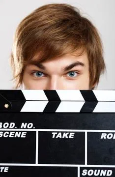 Showing a clapboard Stock Photos