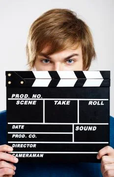 Showing a clapboard Stock Photos