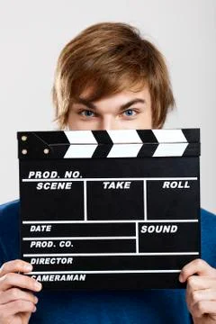 Showing a clapboard Stock Photos