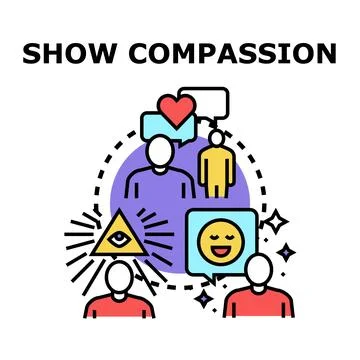Showing compassion empathy and helping people concept Stock Illustration